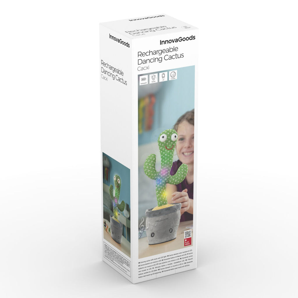 Innovagoods Oplaadbare Dansende En Pratende Cactus Met Muziek En Meerkleurige Led's Cacxi Innovagoods